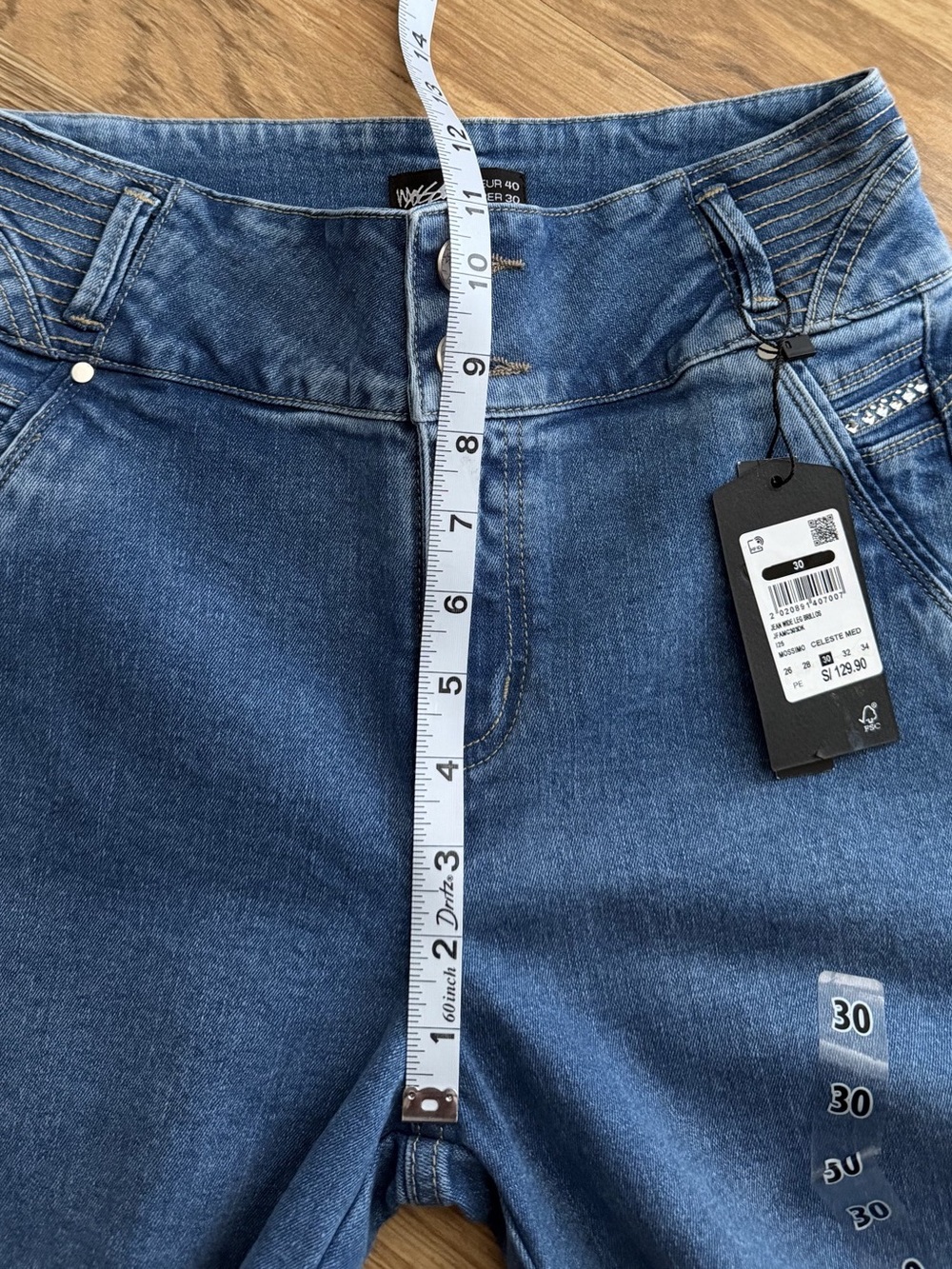 Falabella Denim Collection wide-leg jeans Wide Leg Blue Jeans Waist 27 NWT - Picture 8 of 11